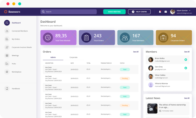 Dashboard access for you & your team